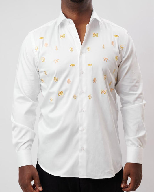 ADINKRA WHITE GOLD ON CHEST