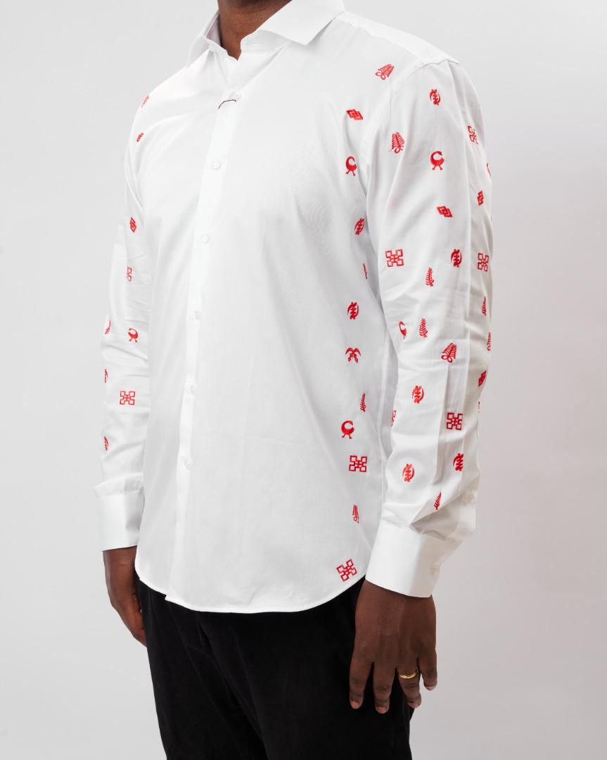 ADINKRA RED ON SLEEVE