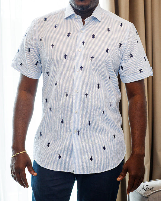 SEERSUCKER EAGLES TALON BLUE