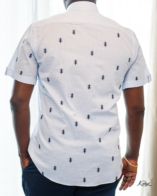 SEERSUCKER EAGLES TALON BLUE