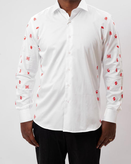 ADINKRA RED ON SLEEVE