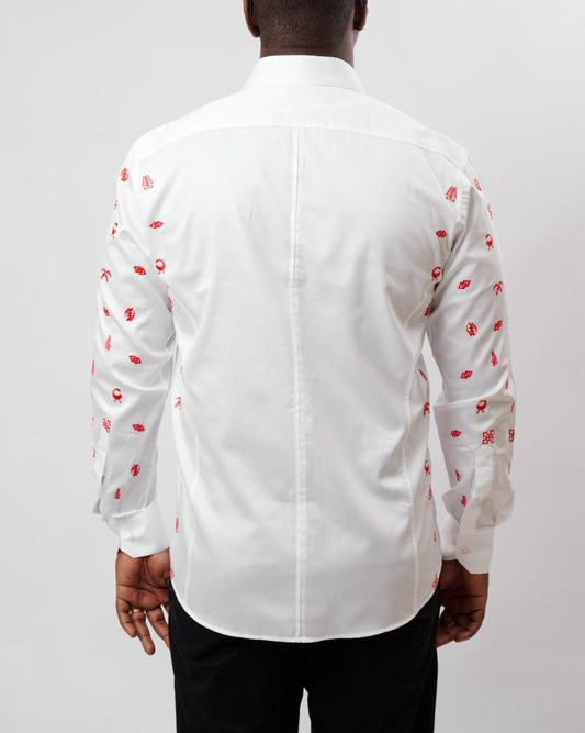 ADINKRA RED ON SLEEVE