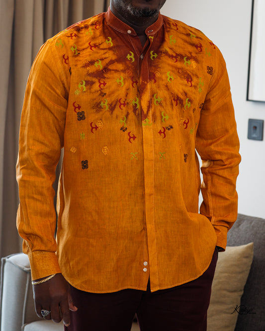 LINEN BATIKS MADARIN NECK